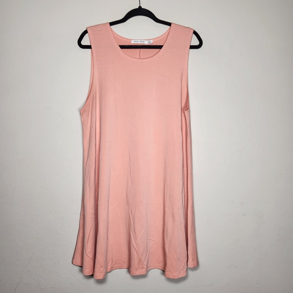 Bishop + Young Large Pink Peach Sleeveless A-Line Tunic Mini Dress Minimalist‎